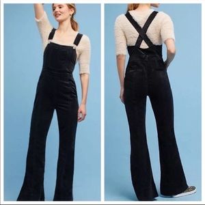 Pilcro Black Velvet Overalls